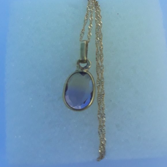 La Bolivianita (or Ametrine) With Italian 18K Yellow Gold Chain Necklace. - Picture 2 of 14
